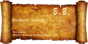 Bodosi Bolda névjegykártya